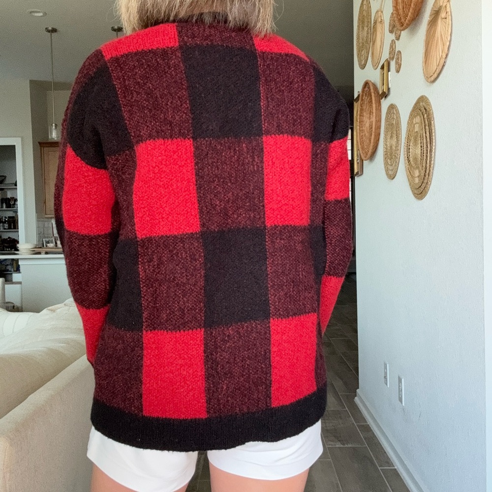 Lucky Brand Black&Red Long Sleeve Sweater Size Large - Picture 3 of 6